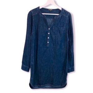 🔴4/$25 Express Blue Denim Tunic Button Down Dress